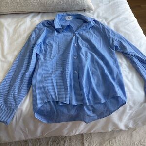 PARKE BLUE STRIPED BUTTON DOWN SIZE L